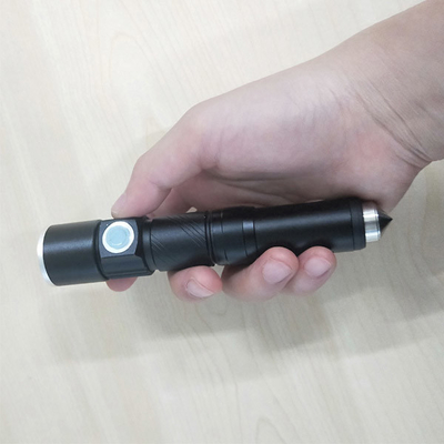 lanterna elétrica recarregável do diodo emissor de luz de 3W 350Lm USB com modos do martelo 3 da segurança